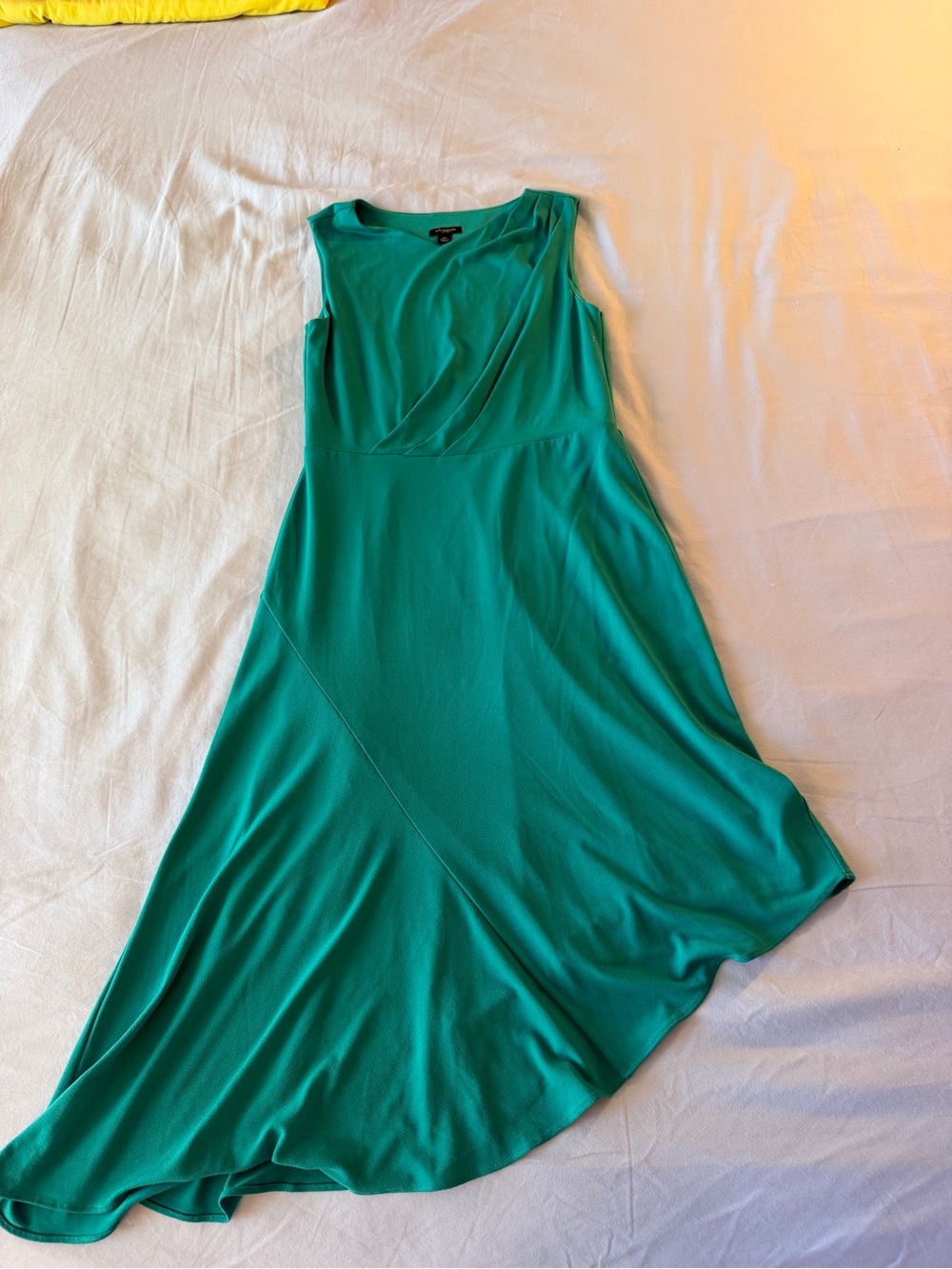 Ann Taylor Teal Asymmetrical Sleeveless Dress